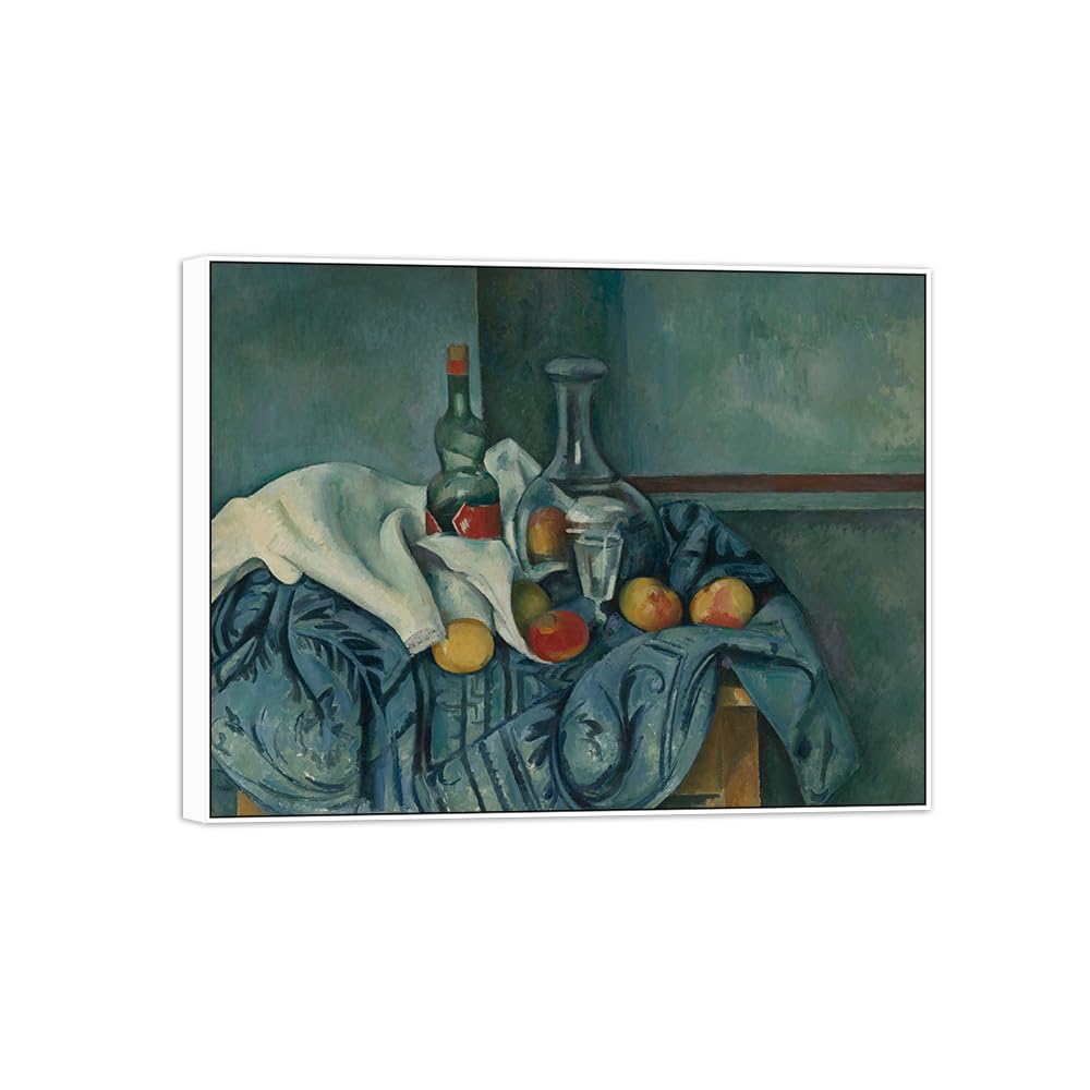 SDYSKKUG Canvas Wall Art Picture Decor Bottle by Paul Cezanne 105x80cm White Frame