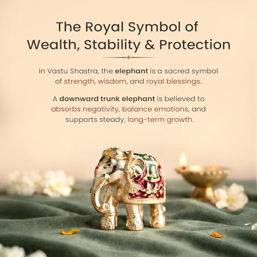 Image of Astrotalk Shri Swarna Gajraj Elephant Combo | Gold-Plated Vastu Elephant Statue for Good Luck, Stability & Prosperity | Home Decor for Living Room & Office | Vastu Items for Housewarming Gift