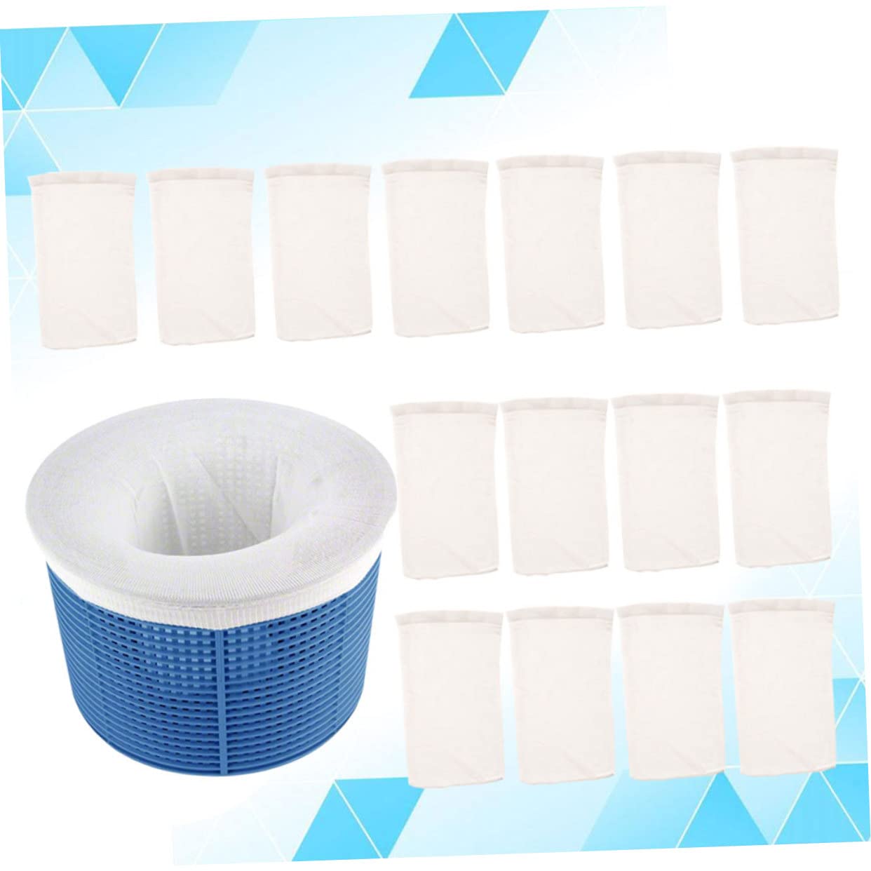 balacoo 16pcs Pool Basket Socks Set 1pc Basket 15pcs Socks Pool Cleaning Supplies