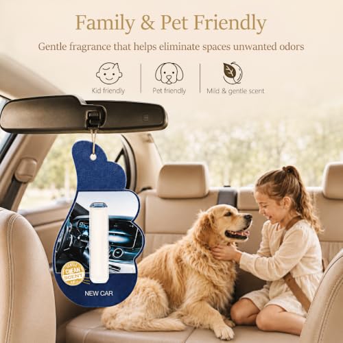Image of Hanging Car Air Freshener, Adjustable Fragrance Control, New Car 4 Pack | Liquid Oil Diffuser, Customize Scent Intensity, Lasts 40+ Days, Car accessories, For Car, Home & Office