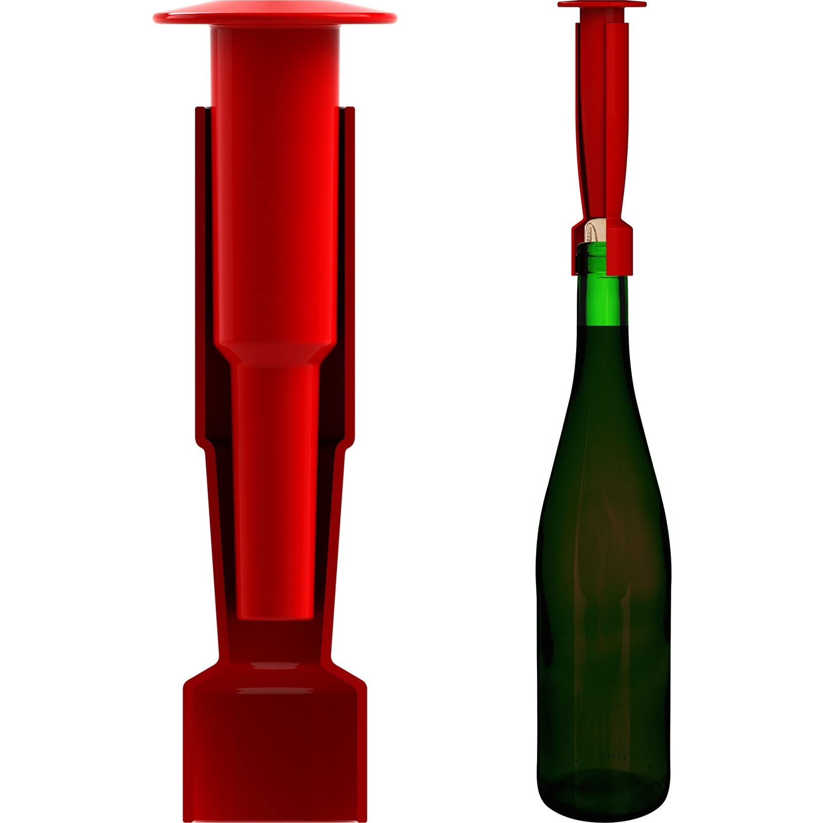 Browin 507013 Corker manual para botellas de vino, plástico, rojo