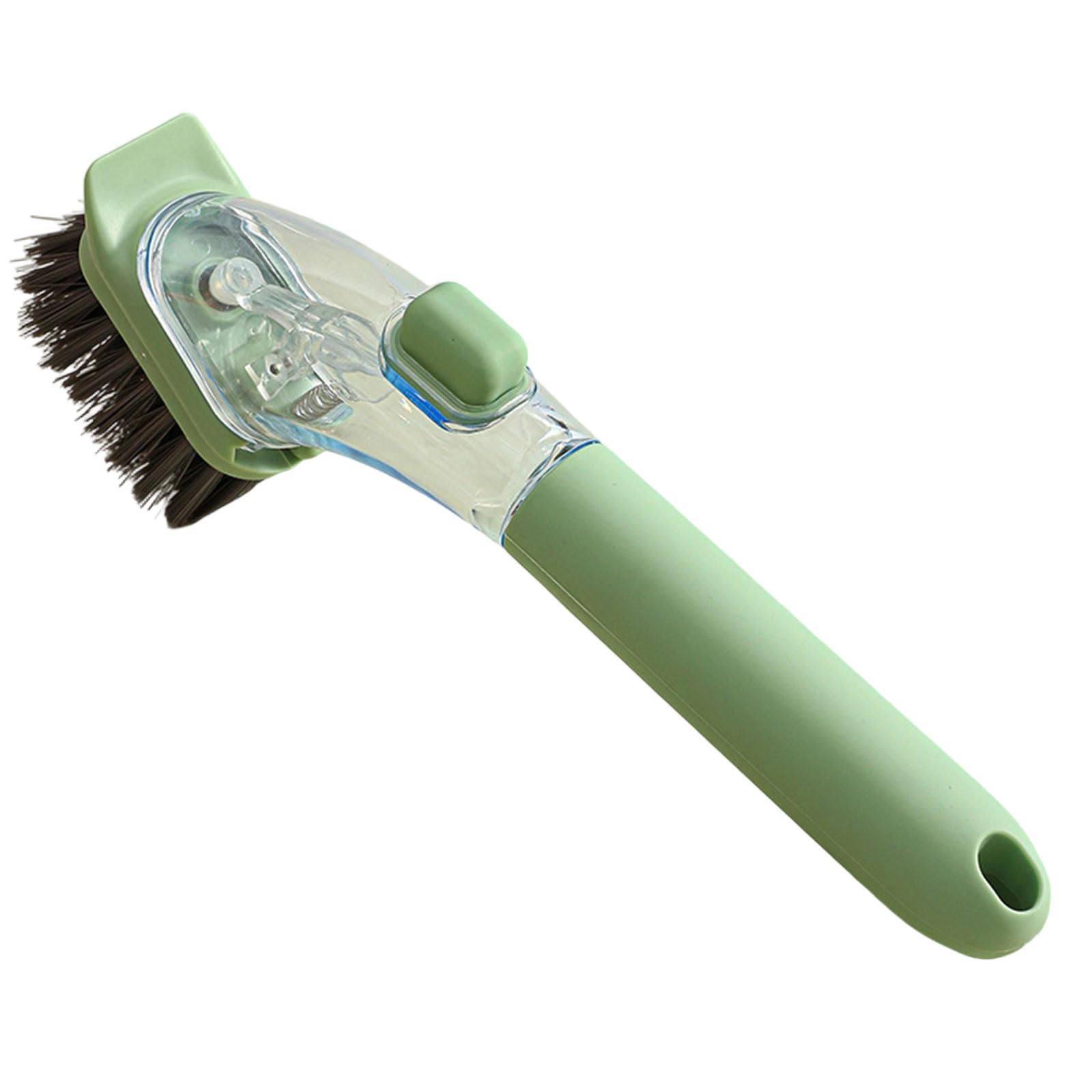 Automatic Soap Dispenser Scrubber with Comfortable Grip for Kitchen Cleaning Tasks for Pool Wall, Bathroom, Grout Scrub Brush for Pots