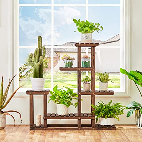 Support plantes extérieur bois Yaheetech étagère à fleurs jardin 5 niveaux