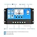 30A Solar Charge Controller 12V/24V Auto, Solar Panel Battery Controller 30Amp PWM Solar Regulator with Dual USB LCD fit for Small Solar System