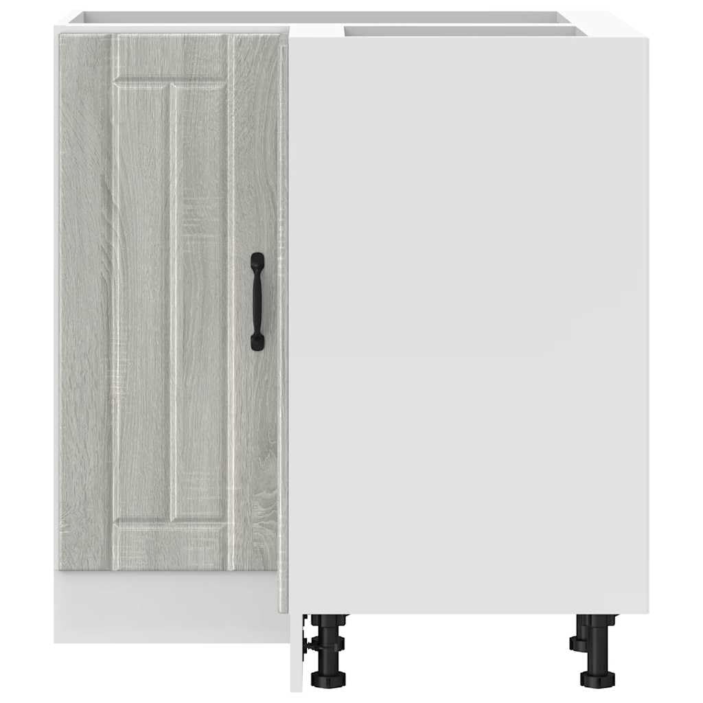 Lucca - Mobile angolare da cucina in legno Sonoma, 75,5 x 75,5 x 81,5 cm, con piedini regolabili, molto spazio per utensili da cucina, materiale robusto, adatto per dispensa