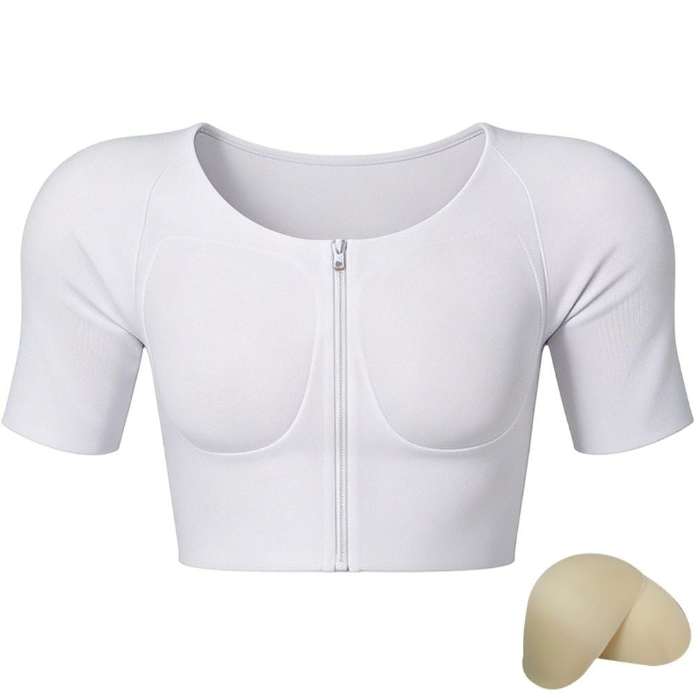 Body de poitrine avec soutien-gorge rembourré respirant pour un effet plat