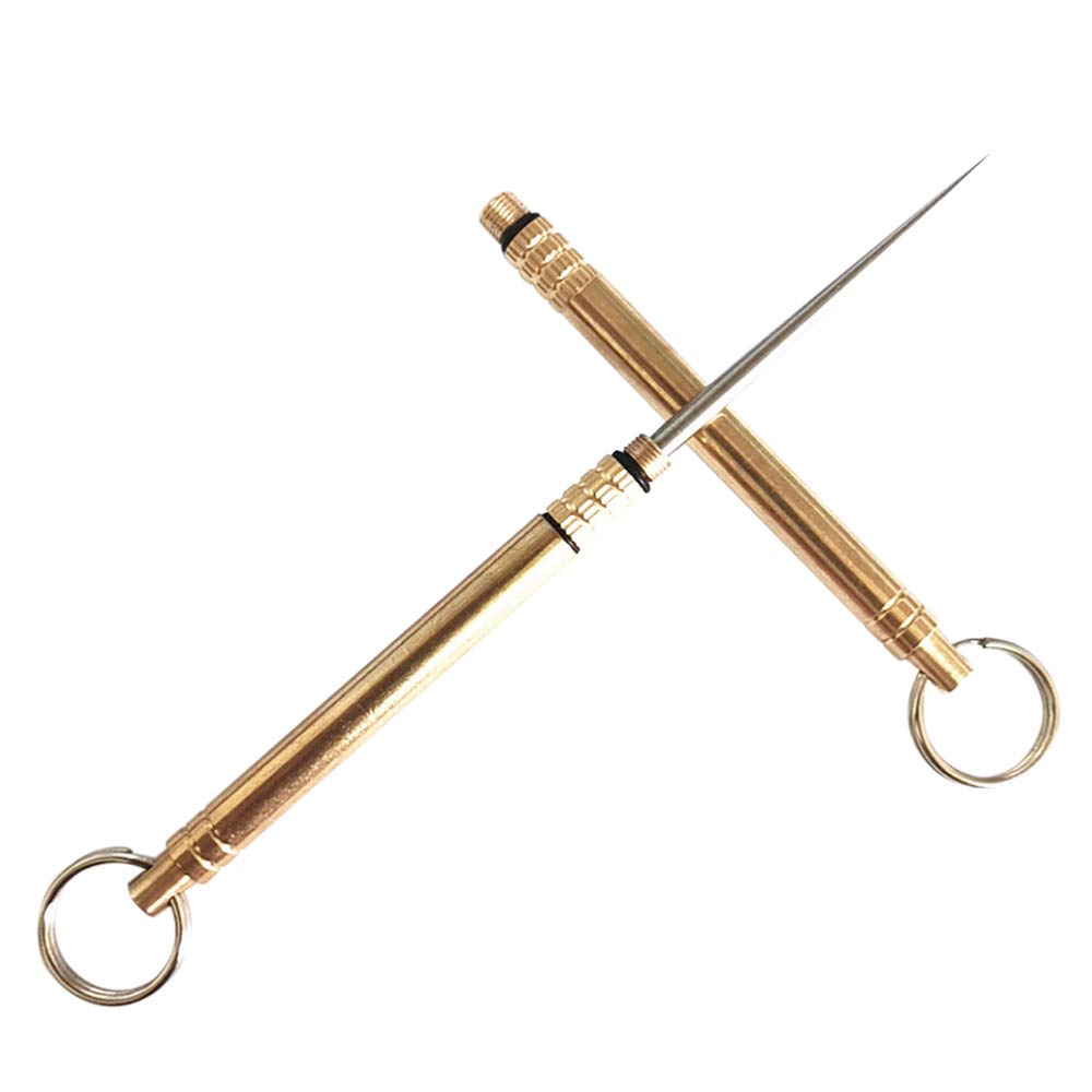 Brass Titanium Alloy Toothpick Set Teethpick Holder with Key Ring Design Portable Mini Size for Indoor Outdoor Use