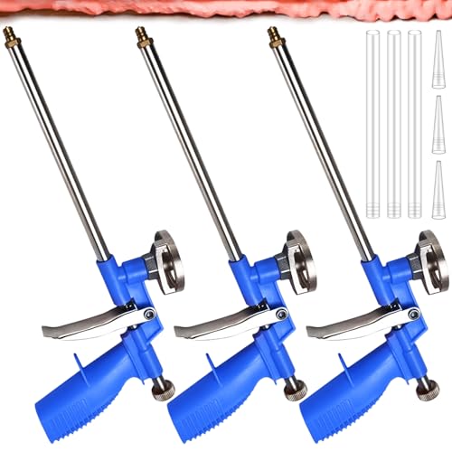 3 Stück Schaumpistole, Bauschaumpistole, Schaumpistole Bauschaum Pistole PU Schaum Pistole für Pistolenschaum Montageschaum Bauschaum, Bauschaumpistole für den Heim und Bürogebrauch für Profi (Blau)