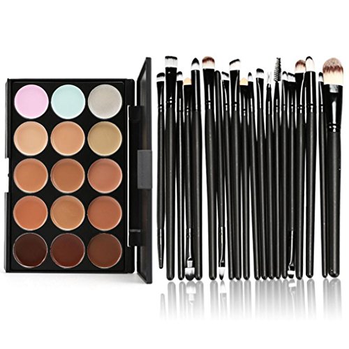 OVERMAL 15 Colors Contour Face Cream Makeup Concealer Palette Professional + 20 Brush