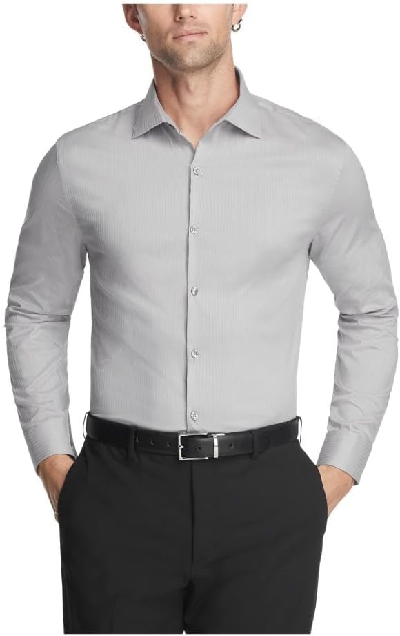 Kenneth Cole Reaction Mens Dress Shirt Slim Fit Techni-Cole Stretch