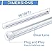 ONLYLUX 8ft LED Shop Light Fixture, 8 Foot Led Lights,72w 9500LM 6500K LED, 96'' T8 Integrated LED Tube, Linkable Led Bulbs for Garage, Warehouse, v Shape Clear Lens (10 Pack)