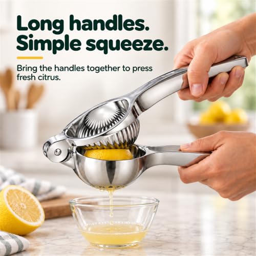 Lemon Squeezer, 304 Stainless Steel Manual Citrus Juicer - image 3