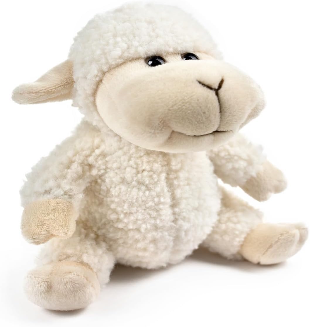 capybaraflying Soft Plush Sheep Wool Plush Toy, White Sheep Animal Plush Toy, Realistic Farm Stuffed Animal Lamb Gift for Kids and Adults - 13cm/5in