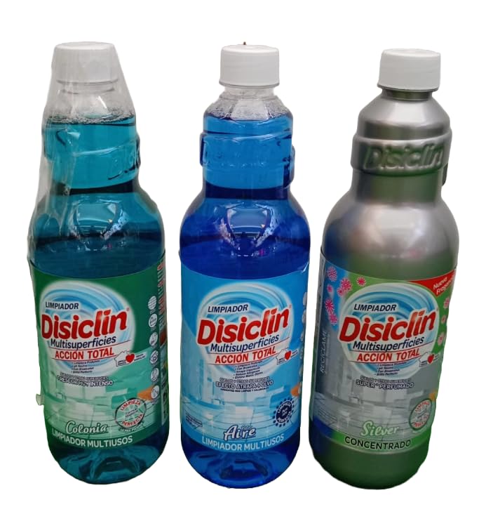 Pack Disiclin: 3 limpiadores multiusos higienizantes 1L, listos para usar (Colonia+Brisa Polar+SIlver)