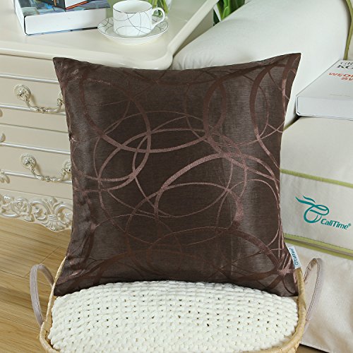 image for CaliTime Throw Pillow Covers Pack of 2 Modern Shining & Dull Contrast 