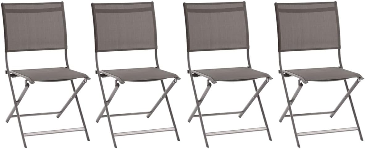 Hespéride - Set of 4 Folding Garden Chairs Axant Wenge - Aluminium Epoxy Texaline Treated - Dimensions: 47 x 60 x 89 cm - Outdoor Furniture