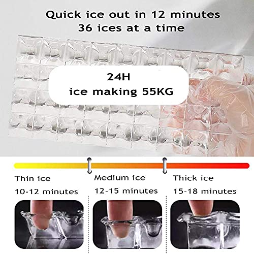 Ice Makers Machine Countertop, kommerzieller Eiswürfelbereiter, Macht 121 Pfund EIS in 24 Stunden fertig – Bild 7