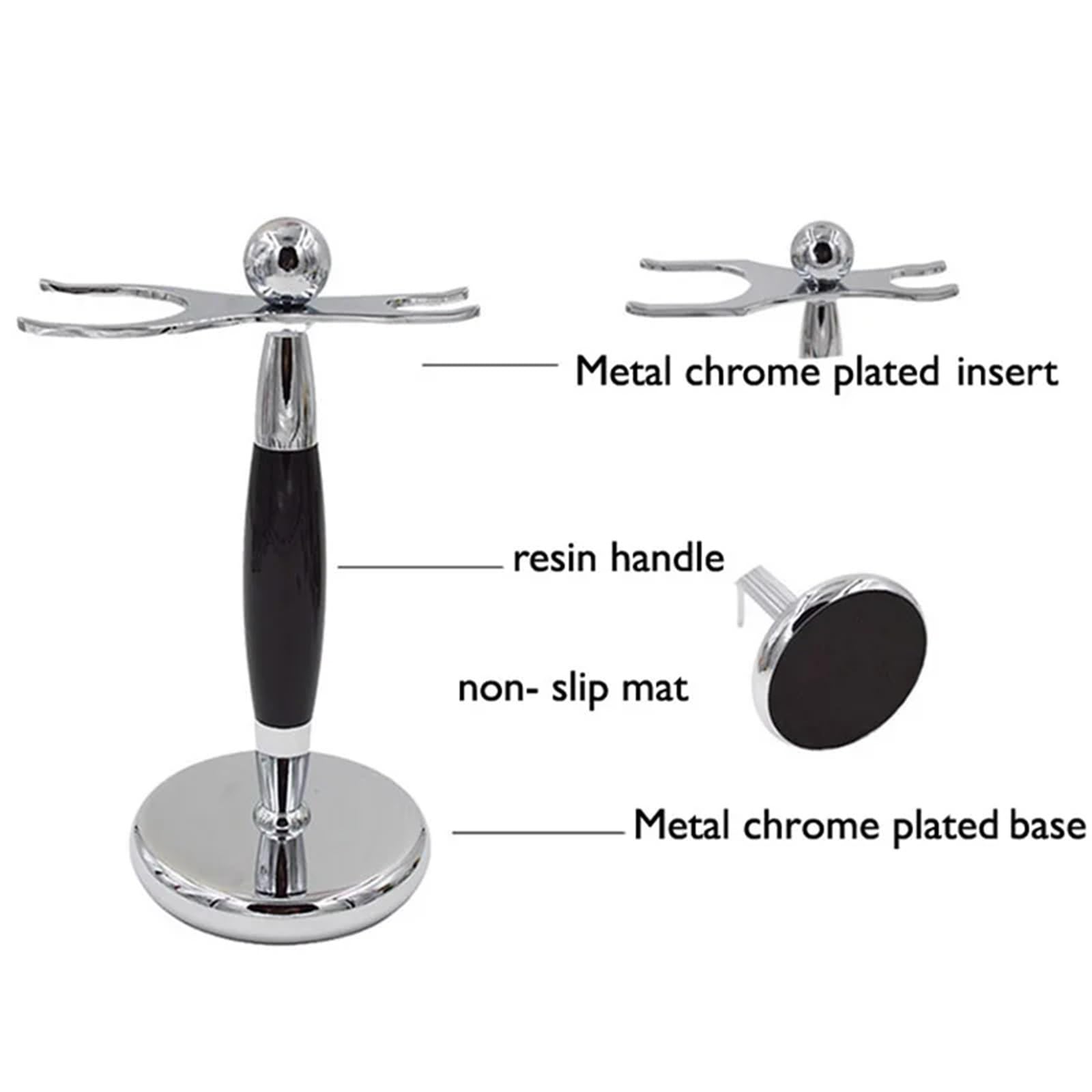 Verchromter Metallständer for Rasierhobel und Bürste, Badezimmer-Rasierständer for Luxusgeschenke