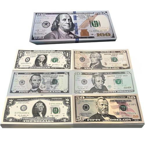 Ycaaeo 280 hojas Copiar money, dinero de promoción, dinero de juego de dólares, dinero de juego para niños, tienda de compras para niños, accesorios de película, monedas de decoración de fotos (40 x 1