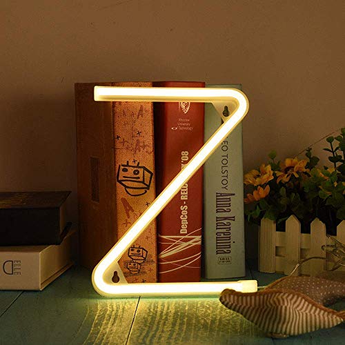 Image of ENUOLI Warm White Neon Letter Lights Light up Words Sign Alphabet Neon (Z) | Art Lights Best Wall Decor for Wedding Birthday Party Christmas Home Bar Club Baby Room Living Room Decoration