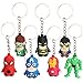 Gxhong Avengers Porte Clef Super-hero Keychain Spider Man, Batman, Superman, Iron Man, Captain America, Hulk, Green Lantern Mini Figures Porte Cle pour décoration de fête, Cadeaux d'anniversaire, 7PCS
