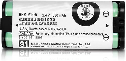 Miniatura 3 de 2PACK HHR-P105 2.4V 830mAh Batería Inalámbrica Teléfono NI-MH AAA Batería Recargable para Panasonic Batería de Repuesto