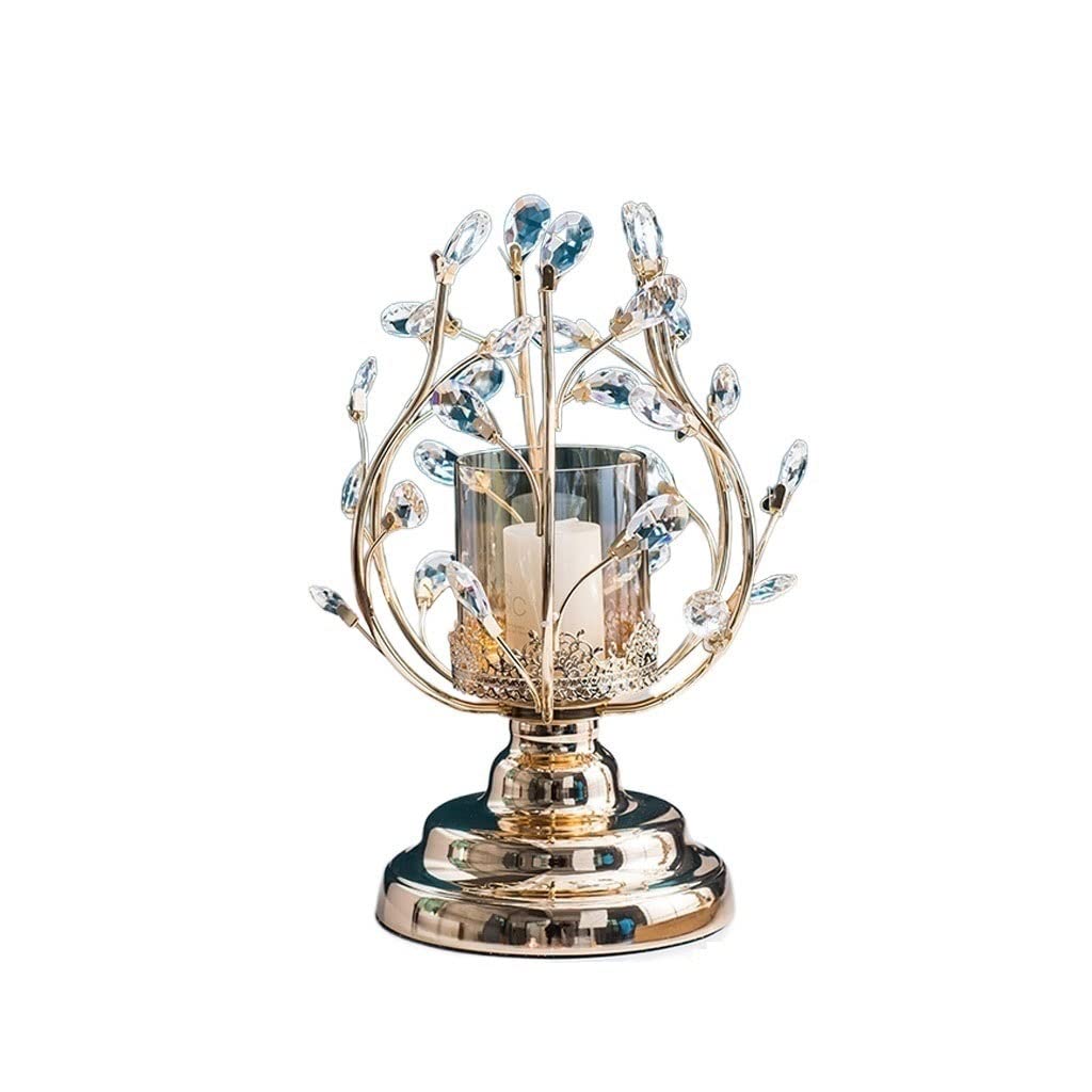 Eines A Candlestick Holders Nordic Candle Holder Crystal Candle Holder Ornaments Metal Base Candle Light Suitable For Living Room Kitchen Dining Room Candlesticks Holders For Home Decor(S)