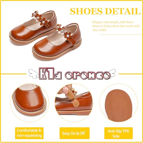 Image of Kiderence Toddler Girl Mary Jane School Uniform Dress Shoes Oxford Flats | Wide Toe Box Great Comfort for Student Shoe and Flower Girl Shoe for Wedding, Parties, Church