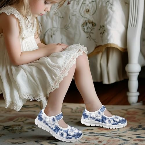 Binienty Mary Jane Sneakers for Girls School Anti Slip Mesh Dancing Ballet Flats Cute Girls Shoes3