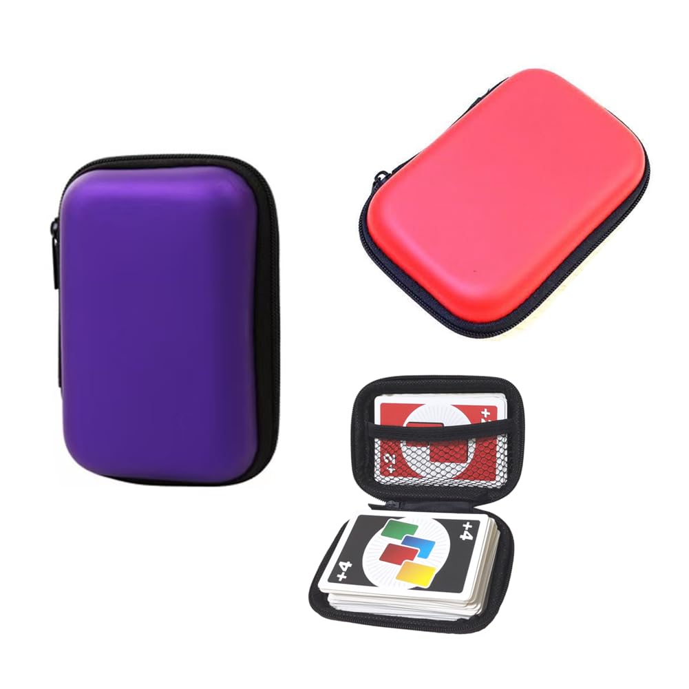 ADERBAKS 2 PCS Playing Card Case,Travel Case for UNO Card,Game Card Storage(Only Cases)