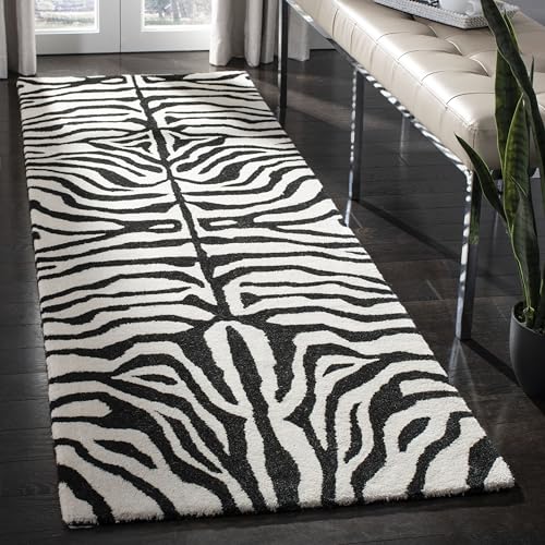 Tapete corredor SAFAVIEH 2'6" x 8' negro y blanco
