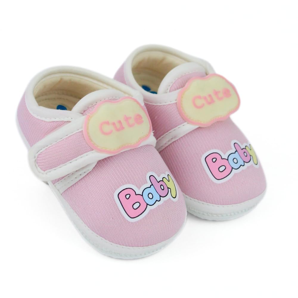 6 To 12 Months Baby Boys & Girls Newborn Soft Cotton Velcro Cute Baby Pink Booties-BT5314-image-23