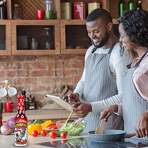 Kickin' Scorpion Pepper Hot Sauce - 5 Oz - Gourmet Hot Sauce For Chicken Wings And Breakfast Burritos–Perfect Stocking Stuffers Or Christmas Gifts For The Hot Sauce Fan-Try If You Dare! #TOP4