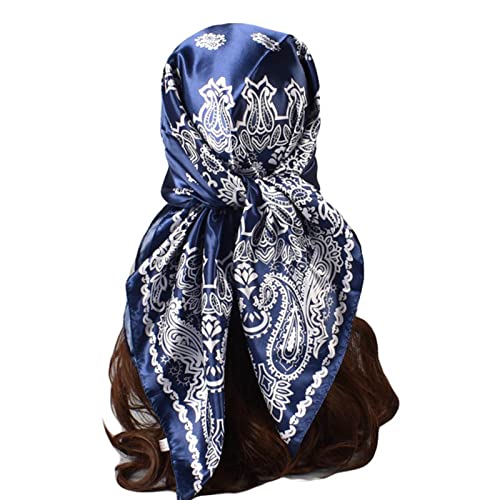 Scarf Silk Feeling Square Satin Head Hair Wrap Large Headwear Fashion Aesthetic Decoration for Women Girls