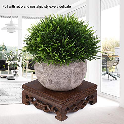 Houten kleine vierkante vaasbasis | Vintage Aquarium Tafellamp Theepot Base Oosterse Bonsai Voetstuk Display Stand met… - Image 8