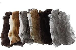 5-Piece Natural Rabbit Fur Pelts for Crafting, Toys, or Decoration