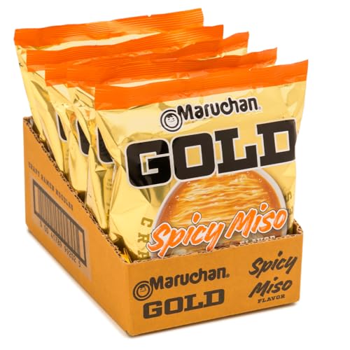 Image of Maruchan Gold Ramen Noodle Soup, Spicy Miso Flavor - Restaurant Quality Japanese-Style Instant Noodles, Quick & Easy Meal - 4.21 Oz. (5 Pack)