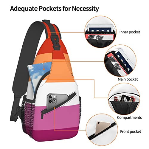 Mochila cruzada unisex con bandera orgullo lésbico miniatura 5