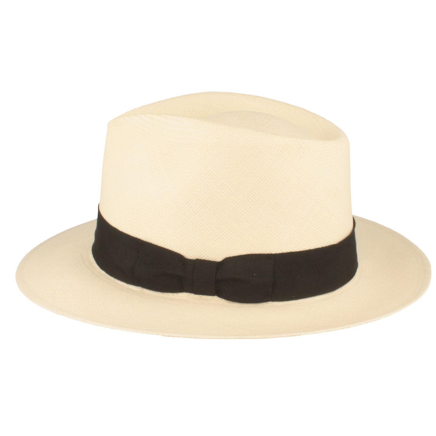 Breiter Sombrero panamá Bogart extrafino de Ecuador, sombrero de paja de verano, sombrero tradicional trenzado a mano, antirotura, color blanco, L