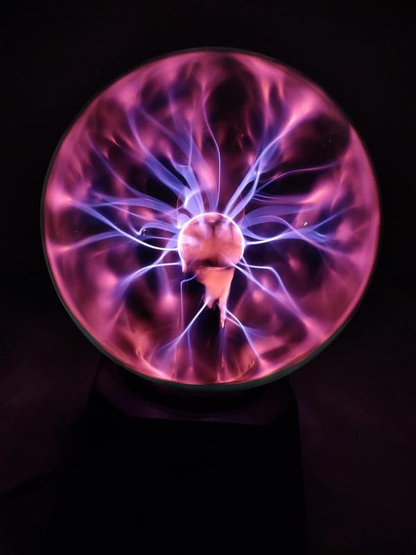 Image of Plasma Ball 6-Inch Lamp with Indian Plug - Touch Activated Lightning Energy Globe | Electric LED Sphere for Kids, Room Decor, Party & Science Gift (Pack of 3)