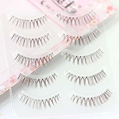 Miniatura 4 de Pestañas postizas naturales marrones, pestañas falsas, pestañas postizas, aspecto de ojo ligero, corto, 0.157-0.197 in, volumen y calidad de rizo,