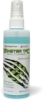 Pyramid bowlingball.com Monster Tac Bowling Ball Cleaner - Restores Tack & Hook, Removes Oil, Scuffs & Belt Marks from Reactive & Urethane Balls - USBC Approved - 4oz, 8oz, 32oz