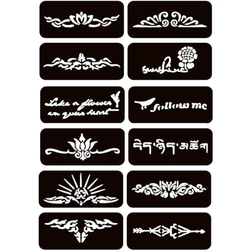 Moricher SZ-0906-09 Temporary Tattoo Kits 5 Inks 102 Stencils, Henna Tattoo Kit thumb #7