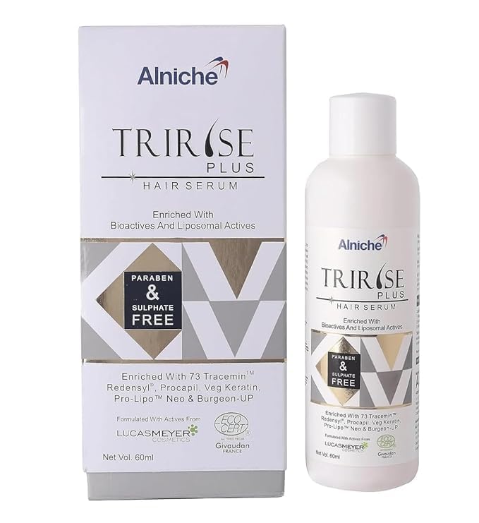 TRIRISE Plus Hair Serum | Bioactive & Liposomal Complex | Paraben & Sulphate Free | With Redensyl, Procapil, Veg Keratin & Tracemin Blend | Lightweight Daily Hair Serum – 60 ml