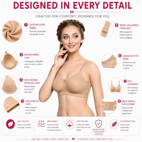 Image of LIBRA Full Coverage Inner Elastic Bra Lib-Bloom