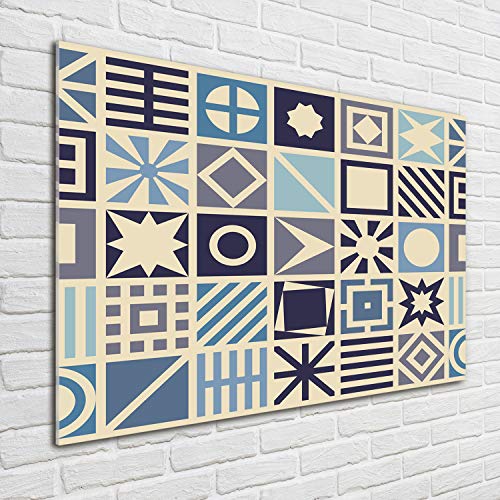Acrylic glass picture Tulup plongeurs bleus œuvre artistique géométrique pour salon - 3