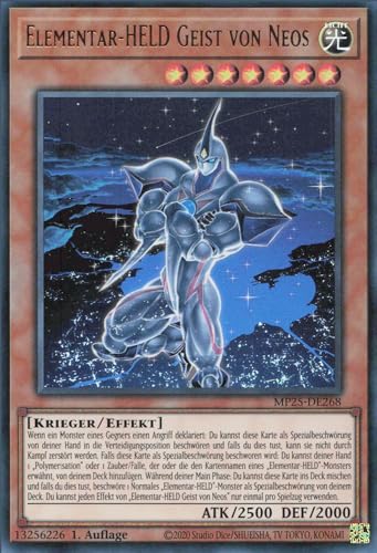 Elementar-HELD Geist von Neos MP25-DE268 Ultra Rare Deutsch Boosterfrisch 1. Auflage - 2025 Mega-Pack Tin - mit ReCollectibles-Versandschutz - für Yu-Gi-Oh!