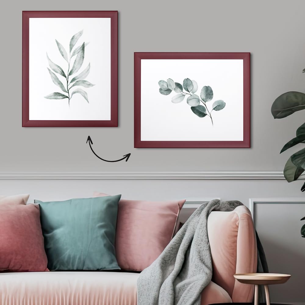 Bildershop-24 Bilderrahmen modern stabil Dalia Dunkelrot 70 X 100 cm Rahmen für Bilder Urkunden Poster Farbe & Größe wählbar