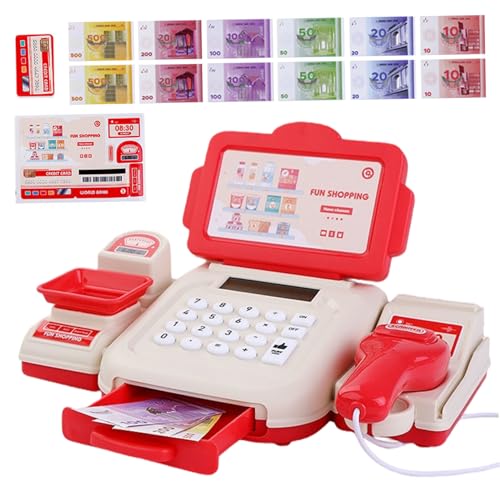 Caja registradora para niños ideal para juegos de rol y supermercado en casa 2