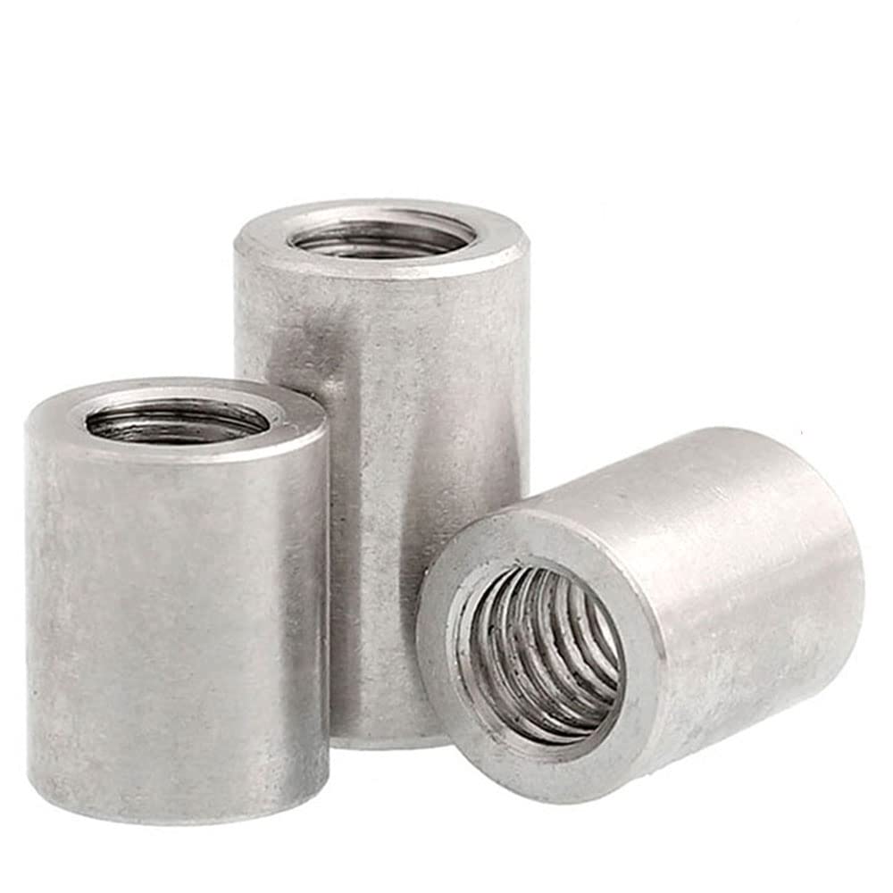 M5 304 Stainless Steel Threaded Sleeve Rod Bar Stud Round Coupling Connector Tube Nuts Silver Tone 20pcs(8 * 15mm/0.31 * 0.59in) - Image 4